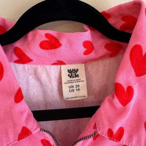 Lucy & Yak Pink and Red Heart Jumpsuit — 20 UK/16 US - Picture 7 of 8